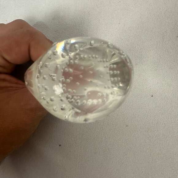 Handmade Clear Glass Swan Paperweight With Bubble Design Decorative Gift Item - Picture 3 of 3